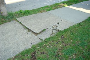 crack in sidewalk