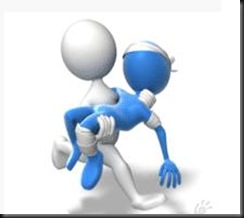 injured runner being carried