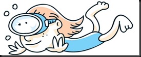 swimming cartoon girl