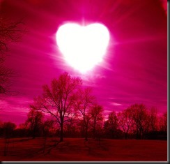 sun in shape of heart